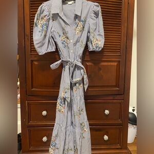 Size 10 (Women’s), Veronica Beard Shirtdress, Blue and White Stripe